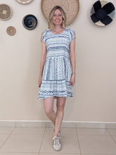 Load image into Gallery viewer, Adelaide Dress - Blue Aztec
