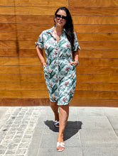Load image into Gallery viewer, Vienna Shirt Dress - Tropical Leaf

