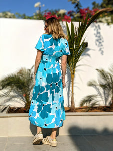 Marina Smocked Dress - Tantalising Turquoise