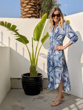 Load image into Gallery viewer, Alexandria Shirt Dress - Blue Leaf
