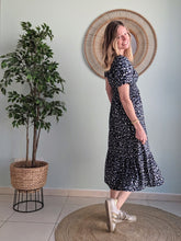 Load image into Gallery viewer, Marina Smocked Dress - Grey Animal Print
