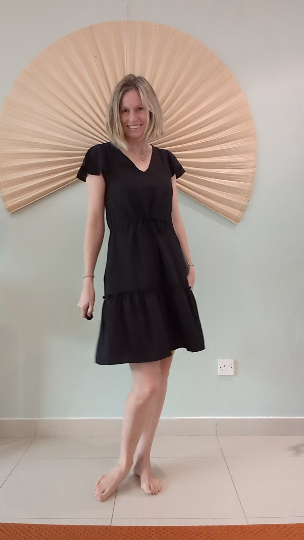 Helena Tie Front Dress - Black
