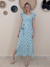 Load image into Gallery viewer, Phoenix Wrap Dress - Mint Bouquet
