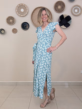 Load image into Gallery viewer, Phoenix Wrap Dress - Mint Bouquet

