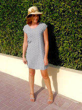 Load image into Gallery viewer, Classic Shift Dress - Grey Fans
